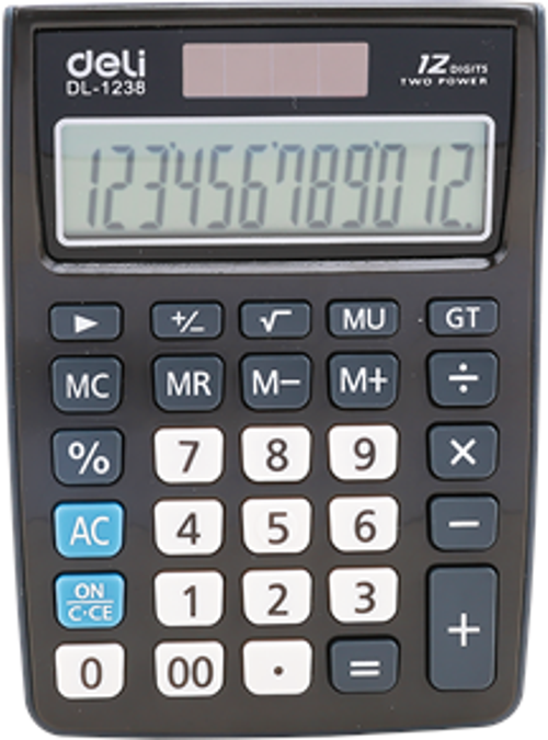 1238 Hesap Makinesı 12 Hane Siyah