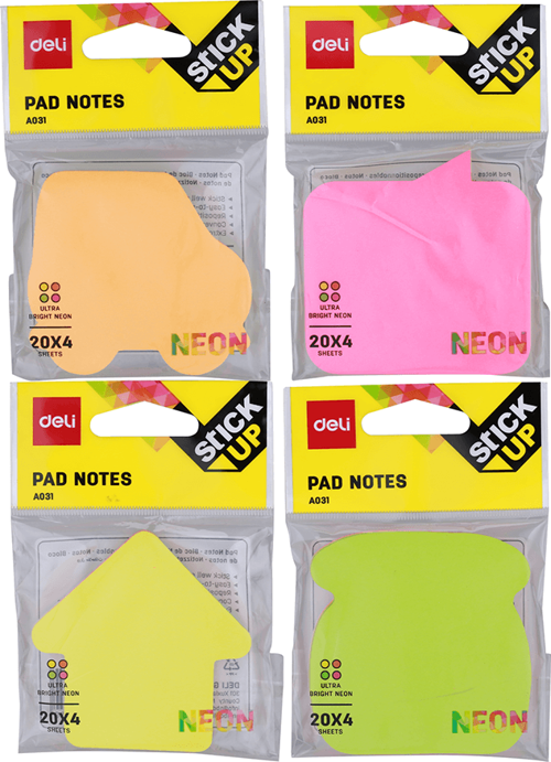 Yapışkanlı Not Kağıdı 4x20yp Renk Ultra Neon A03102
