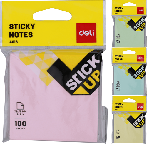 Yapışkanlı Not Kağıdı 76×76mm 100yp A01302
