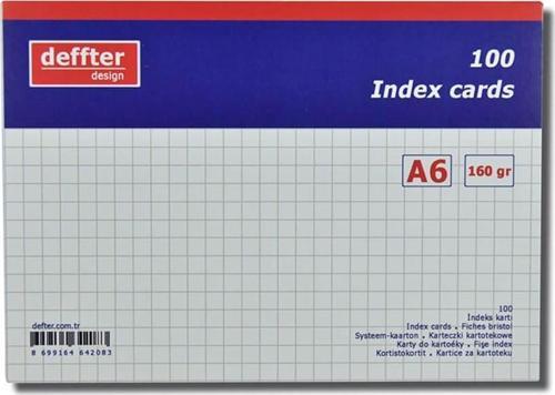 Deffter Index Kartı A6 Beyaz Kareli 64208-3