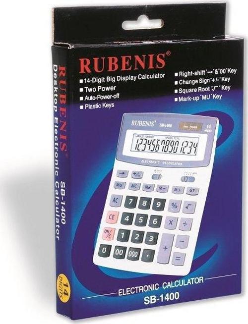 RUBENIS SB-1400 MASA TİPİ HESAP MAKİNESİ 14 HANE