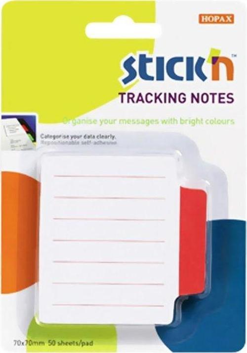STİCK'N 21483 YAPIŞKANLI NOT KAĞIDI 70x70 ÇİZGİLİ KIRMIZI
