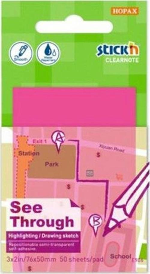 STİCK'N 21707 YAPIŞKANLI SAYDAM NOT KAĞIDI 51x76 NEON PEMBE