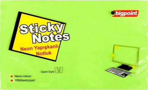 Yapışkanlı Not Kağıdı 75x125mm Neon Yeşil