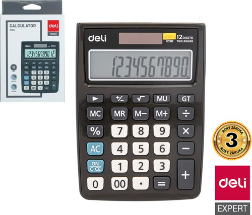 1238 MASA ÜSTÜ HESAP MAKİNESİ 12 HANE GRİ