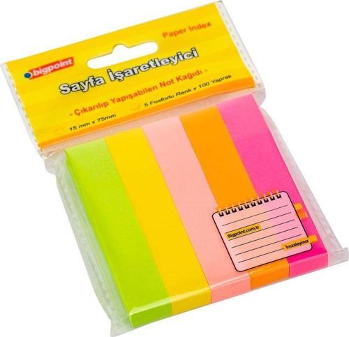 Yapışkanlı Not Kağıdı 5 Neon Renk 15x75mm