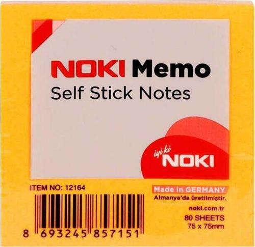 Yapışkanlı Not Kağıdı 75x75 mm Memo Orange 80 Yaprak