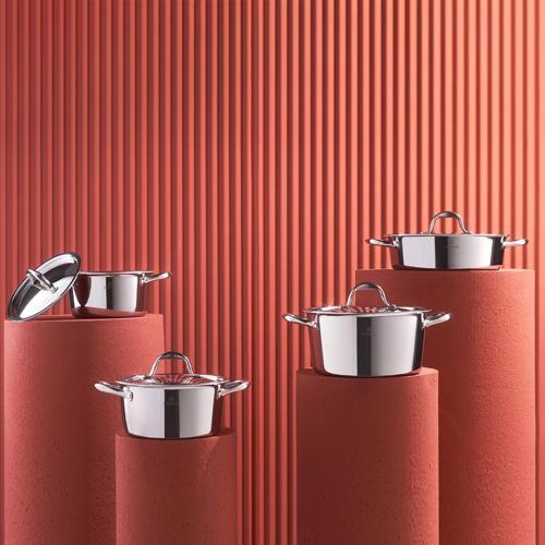 Powersteel Konik 3Ply 316+ İndüksiyon Tabanlı Petekli 8 Parça Çelik Tencere Seti