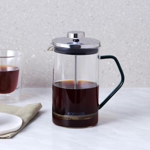 Coffe Bean Borosilikat Cam French Press Cool Green 600 ml