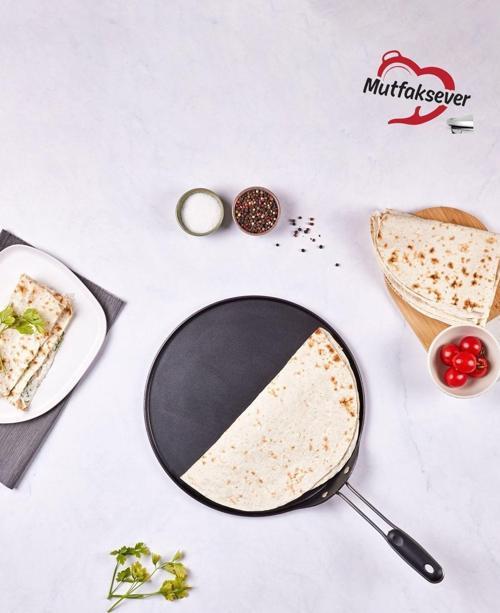 Mutfaksever Biogranit Gözleme Ve Lavaş Tavası 34 Cm Black