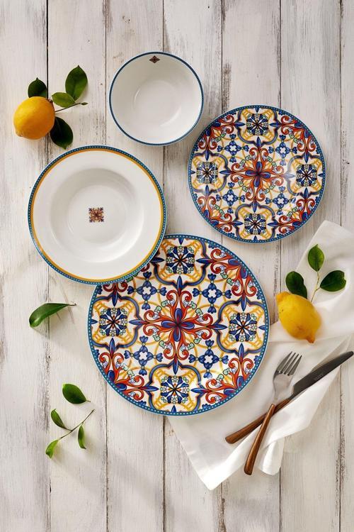 Gorge 24 Parça 6 Kişilik Porselen Yemek Takımı