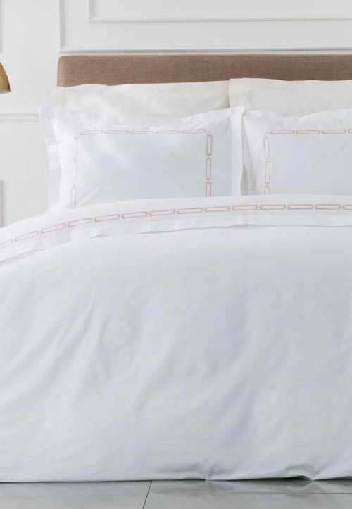 White Col Oriane Bej Nakışlı Percale Çift Kişilik Nevresim Takımı