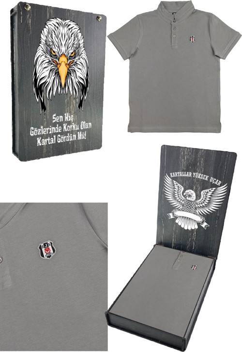 Orijinal Polo Yaka Çocuk T-shirt Hediyelik Ahşap Kutulu