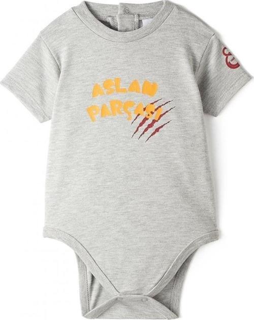 Orijinal Lisanslı Aslan Parçası Baskılı Bebek Body Gri Zıbın