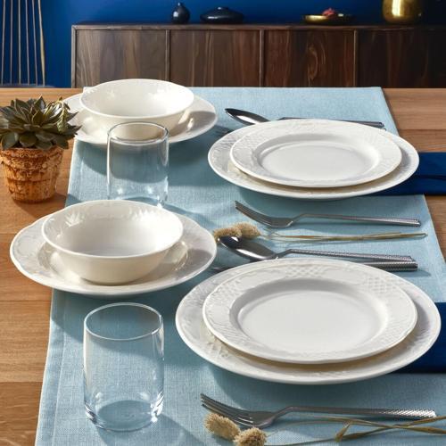 Bone Safir 82 Parça 12 Kişilik Rölyefli Yemek Takımı