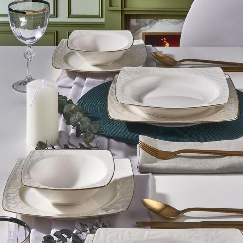 Vivente 8 Parça 2 Kişilik Bone Yemek Takımı -  Gold