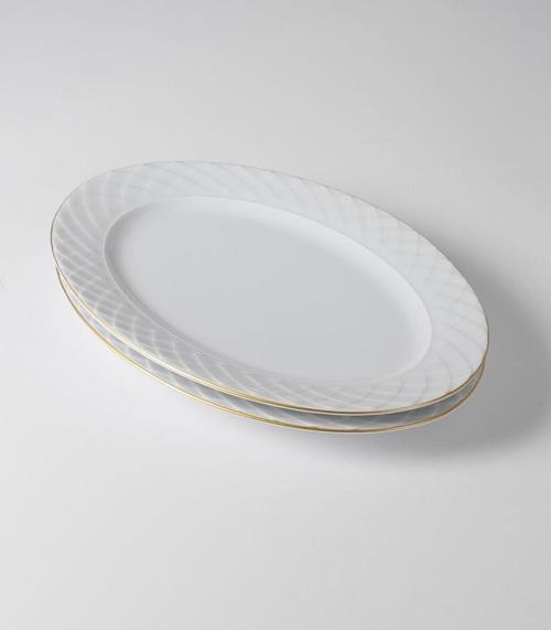 Alfa 2 Parça 30 cm Kayık Tabak Mat Gold
