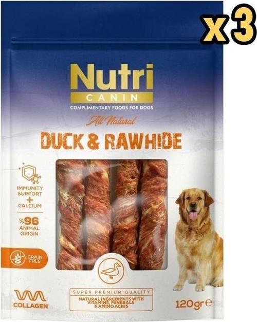 Rawhide Ördek Eti Sarili Orta Büyük Irk Köpek Kemik Ödülü 120 gr x 3 Adet