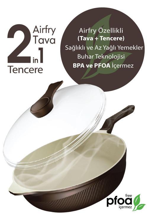 ProSteam 6 Katmanlı Granit Tava 26 Cm - AirFrey Yanmaz Yapışmaz Tava