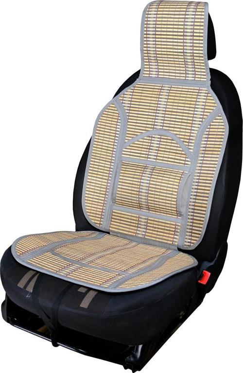 Oto Hasır Bambu Minder Ön Gri İkili Takım Bel Destekli Terletmez WF-1022-GR