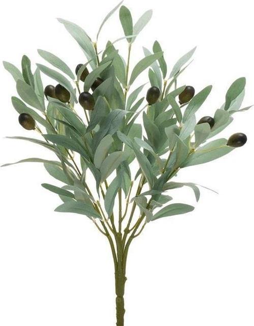 Yapay Zeytin Pastel Yeşil 40 cm 5 Dallı 10 Meyveli Demet Yapay Çiçek Artificial Olive