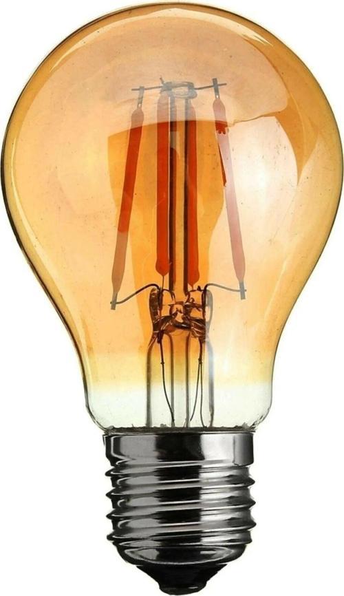 1 Adet Rustik 4w A60 Led Filament Ampul Bal Cam E27 Sarı Işık Dekoratif Vintage Aydınlatma