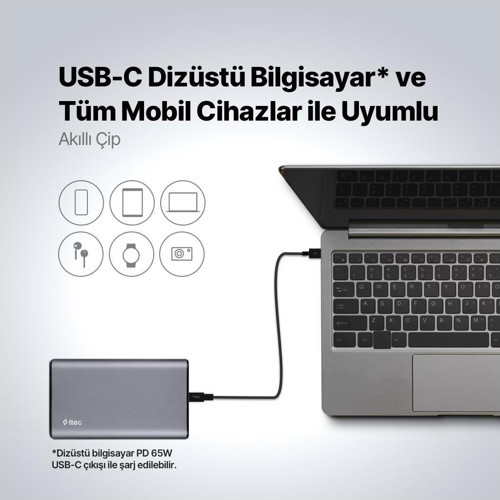 Ttec 2BB216 Recharger Pro LCD 15.000 Mah Pd 65W Taşınabilir Hızlı Şarj Aleti/Powerbank  5