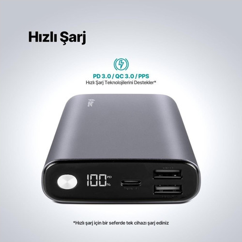 Ttec 2BB216 Recharger Pro LCD 15.000 Mah Pd 65W Taşınabilir Hızlı Şarj Aleti/Powerbank  4