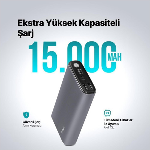 Ttec 2BB216 Recharger Pro LCD 15.000 Mah Pd 65W Taşınabilir Hızlı Şarj Aleti/Powerbank  2