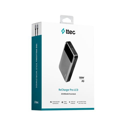 Ttec 2BB218UG Recharger Pro LCD 20.000 Mah Pd 130W Taşınabilir Hızlı Şarj Aleti/Powerbank 8