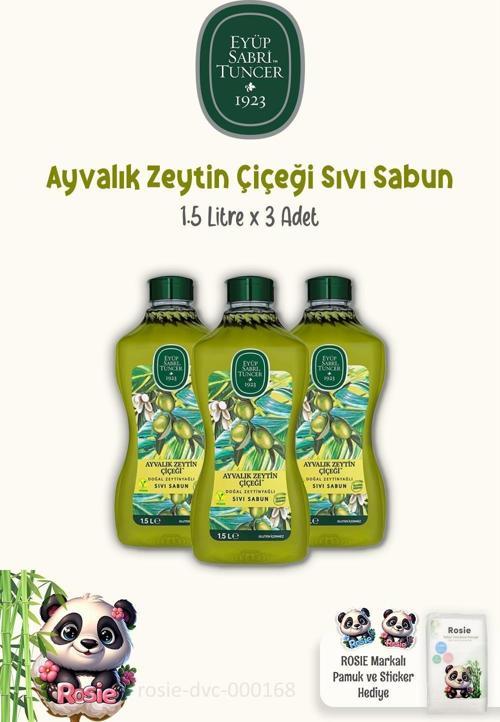 3'lü Sıvı Sabun Ayvalık Zeytin Çiçeği 1.5 lt ve ROSIE Pamuk