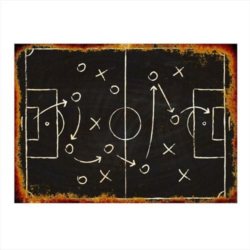 Futbol Taktik Modern Ahşap Tablo 35Cm X50Cm