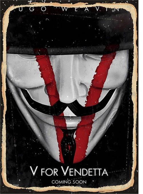 V For Vendetta Film Afiş Model Ahşap Tablo 35Cm X50Cm