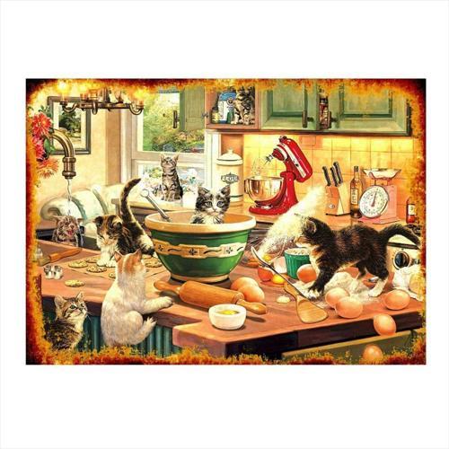 Mutfak İçin Kedili Tablo Tasarım Mdf Tablo 35Cm X50Cm
