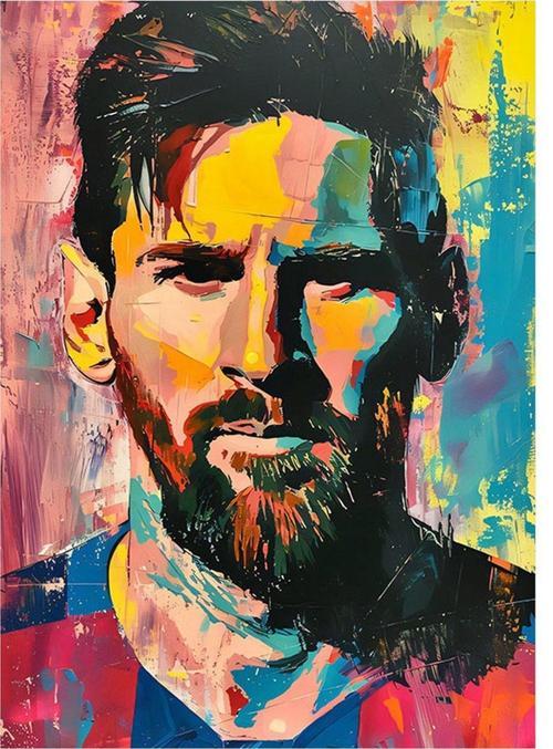 Lionel Messi Futbolcu Model Ahşap Tablo 35Cm X50Cm