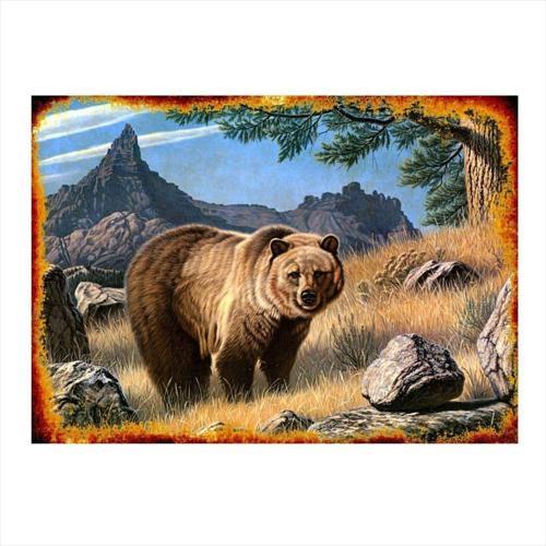 Ayı Dağ Ve Manzara Hediyelik Mdf Tablo 50Cmx 70Cm