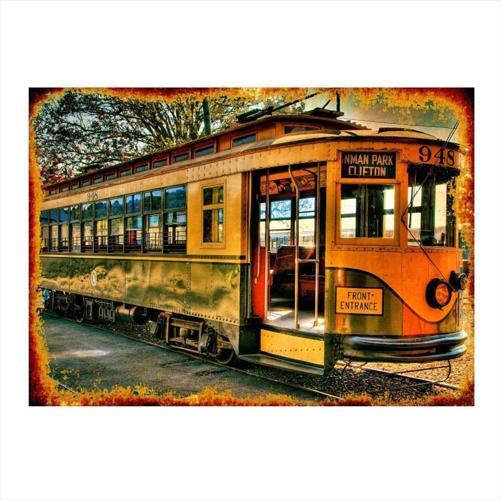 Nostalji Tramvay Art Mdf Poster 50Cmx 70Cm