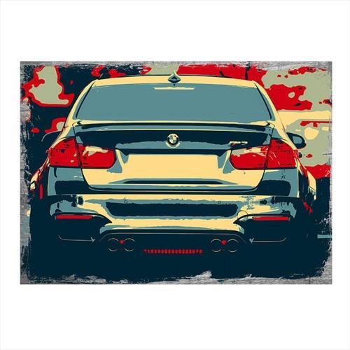 Ahşap Tablo Ferrari F8 Spider Sarı Spor Araba Baskılı 50Cm X 70Cm