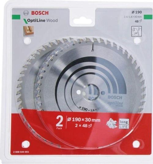 Optiline Wood 190*30 Mm 48 Diş 2'Li Daire Testere Bıçağı