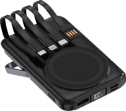 WF27 Mini Led Ekranlı 10000 mAh Çoklu Kablolu 22.5W Kablosuz Şarjlı Powerbank