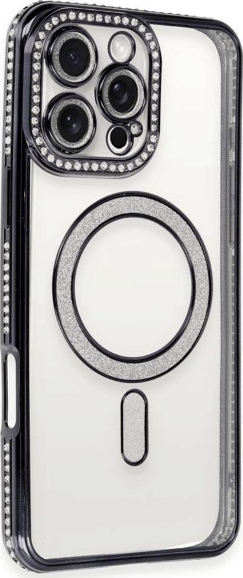 iPhone 16 Pro Max Kılıf Joke Seri Magsafe Özellikli Taşlı Simli Silikon Kapak