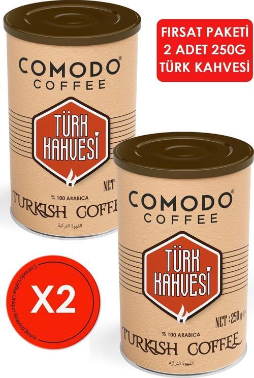 Orta Kavrum Türk Kahvesi 250G x 2 Adet Metal Teneke Kutu 500 Gr