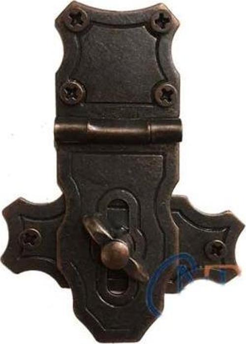 Dekoratif Anahtarlı Sandık Askısı - 40x55mm, Oksit, 1 Adet