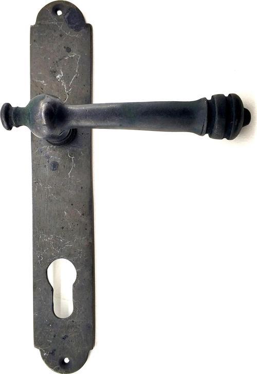 Antika Tarz Dekoratif Pirinç Taşra Banyo Kapı Kolu - 220x35 mm, Oksit