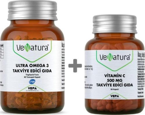Ultra Omega 3-60 Yumuşak Kapsül + Vitamin C 500Mg 60 Kapsül