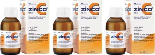 Zinco C 5 Mg Şurup 100 Ml 3 Kutu