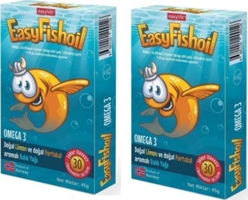 Easyfishoil Balık Yağı Çiğnenebilir Portakal Ve Limon Aromalı 30 Tablet X 2 Adet