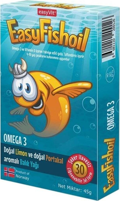 Easy Fishoil Easyfishoil Omega3 Ve Vitamin D Balık Yağı Çiğnenebilir 30 Jel