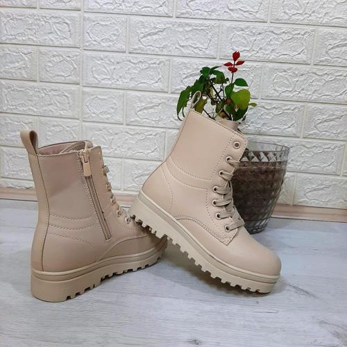 23001 Bej  Fermuarlı Bağacaklı Kız Çocuk Bot