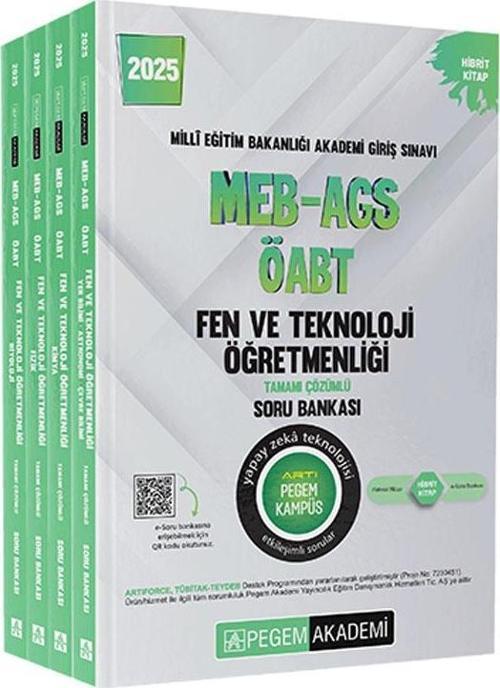 2025 MEB-AGS-ÖABT Fen Bilimleri Tamamı Çözümlü Soru Bankası (4 Kitap)